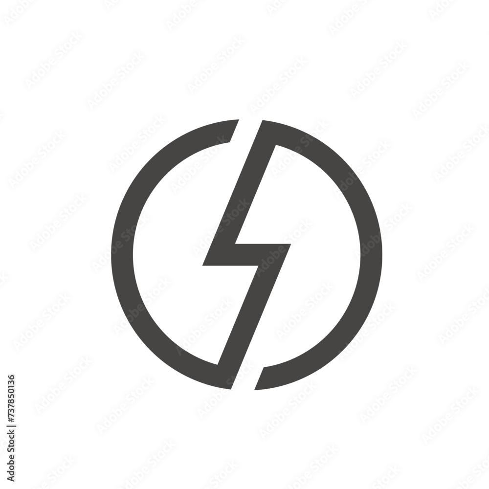 S lightning circle logo. Smart clean and modern logo design inspiration S lightning circle logo. Smart clean and modern logo design inspiration