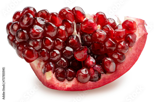 Red Pomegranate isolated on white background, Pomegranate on White Background With clipping path.	