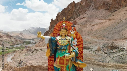 Huge statue of Guru Padmasambhava located in Ladakh, INDIA photo