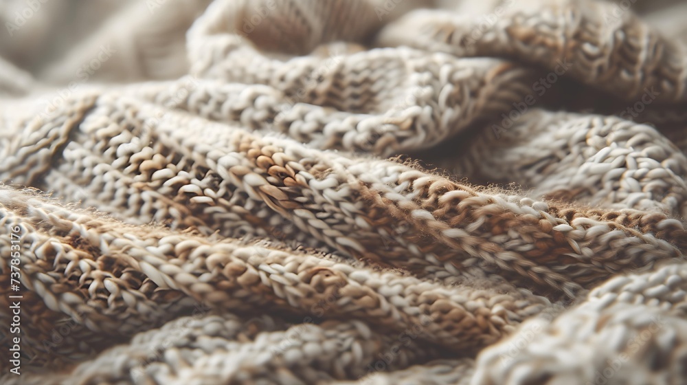 A hand-knit sweater with uneven stitches, representing the care and effort in handmade items. Concept of the warmth and charm in handmade imperfections. A hand-knit sweater with uneven stitches, representing the care and effort in handmade items. Concept of the warmth and charm in handmade imperfections.