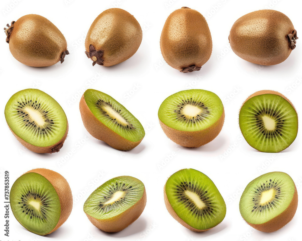 Fototapeta premium A vibrant cluster of plump kiwi fruits, bursting with juicy goodness and representing the beauty of natural foods