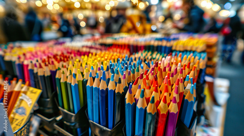 Creative Spectrum, An Array of Colored Pencils Laid Out, Ready to Bring Ideas to Life