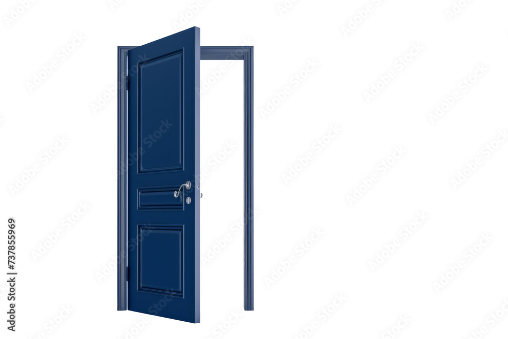 Open home door elements for open and close isolated on transparent png background, interior design concept.