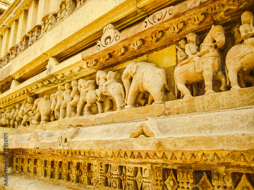 Billede på lærred photo of khajuraho sculpture in india