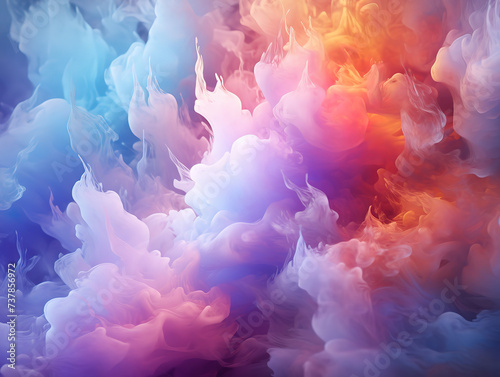 Background of clouds of fractal foam and abstract lights on the subject of art