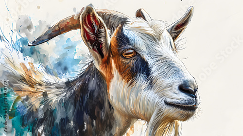 illustration with the drawing of a Pygmy goat