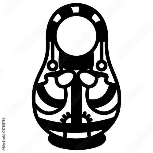 Matryoshka glyph and line vector illustration