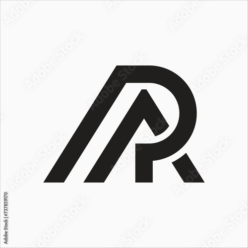 Creative AR or RA initial monogram modern brand uniquen style logo design photo