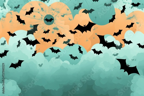a group of black bats in the sky