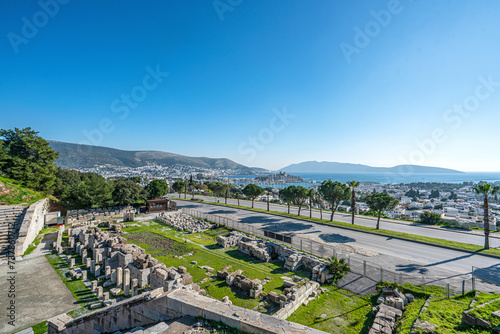 The scenic views of the Theatre at Halicarnassus is attributed to the reign of the Carian Satrap Mausolos, currently the Antique Theatre is being used to host cultural events in Bodrum. photo