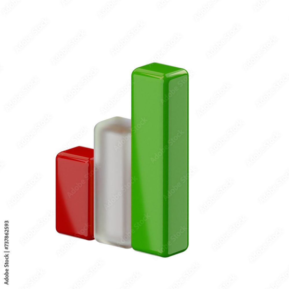 3D Red Green Business Growth Bar Chart and Graph Isolated 3D Red Green Business Growth Bar Chart and Graph Isolated