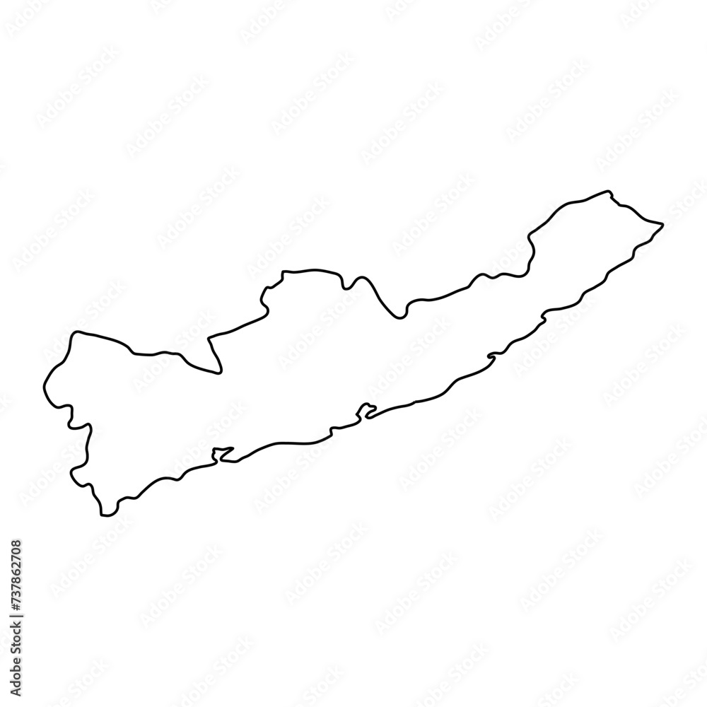 Hambantota District map, administrative division of Sri Lanka. Vector illustration.