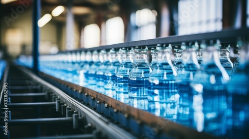 bottling water on a conveyor belt