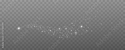Shining stars.White shiny particles on a transparent background.Sparkling star dust.For packaging of children's toys, gifts, cards, banners.Vector. 