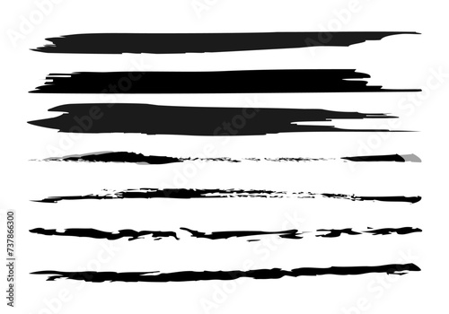 Hoja de iconos de trazado negro de pincelada.