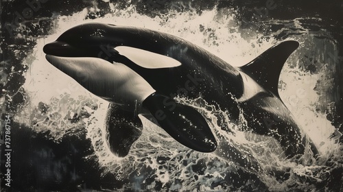 Colorful wall art of various endangered animals