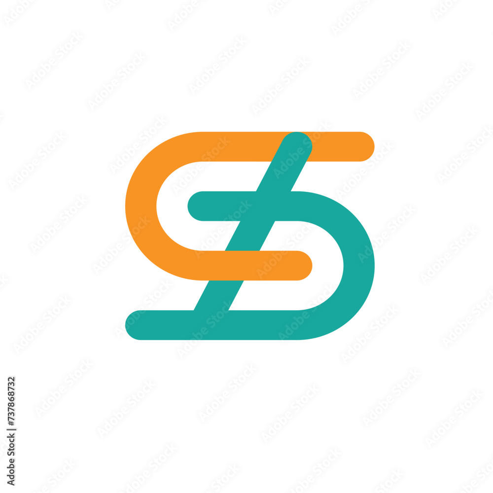SD monogram gradient logo. Smart clean and modern logo design illustration SD monogram gradient logo. Smart clean and modern logo design illustration