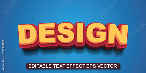 Design yellow color 3d text effect editable 3d style