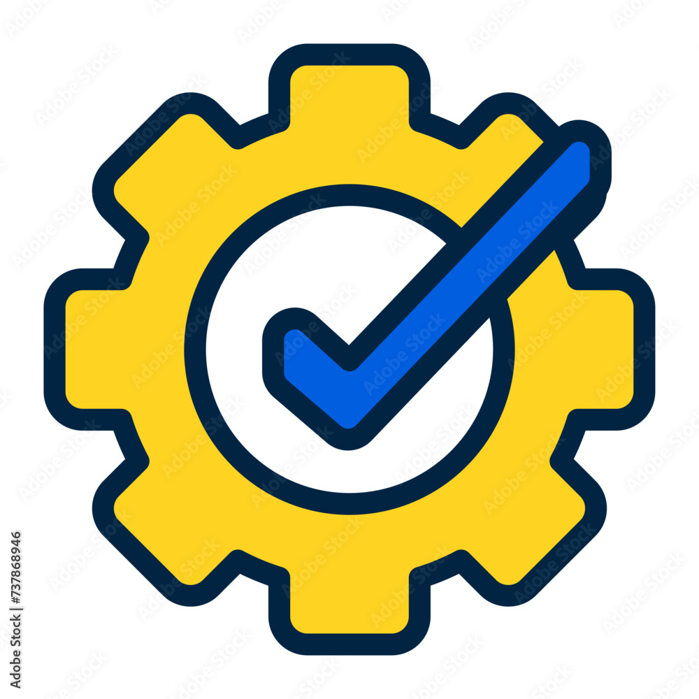 Business Management Execution Icon in Color Style Business Management Execution Icon in Color Style