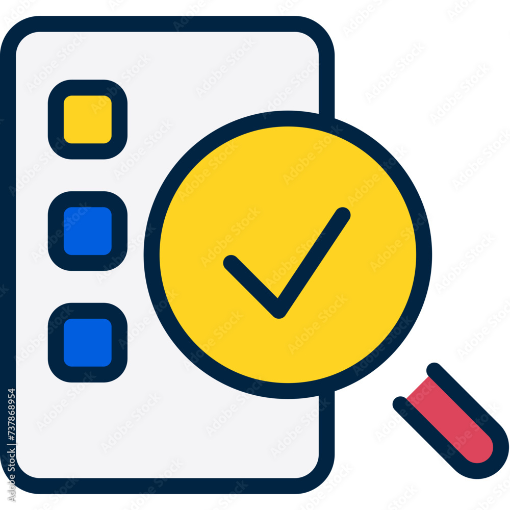 Business Management Evaluation Search Icon in Color Style Business Management Evaluation Search Icon in Color Style