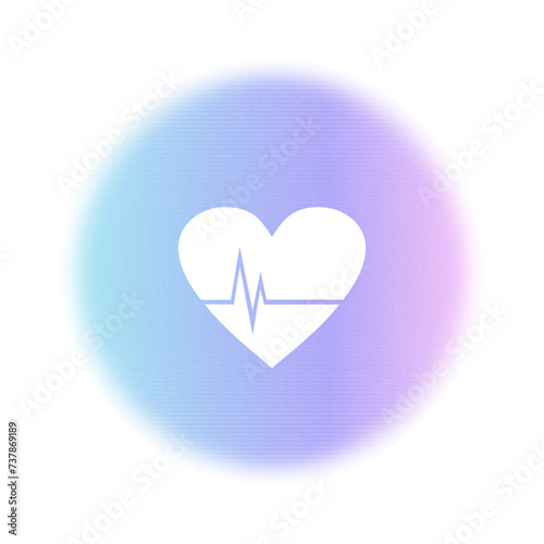 medical y2k icon with heart rhythm and cardiogram