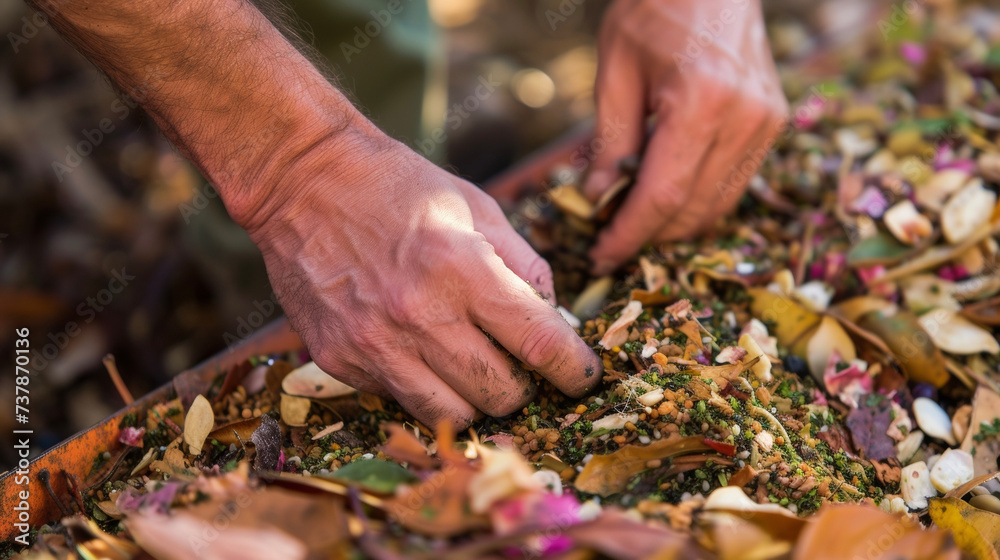A pair of hands delicately picking through a pile of g skins and seeds carefully removing any unwanted debris before the gs are pressed.