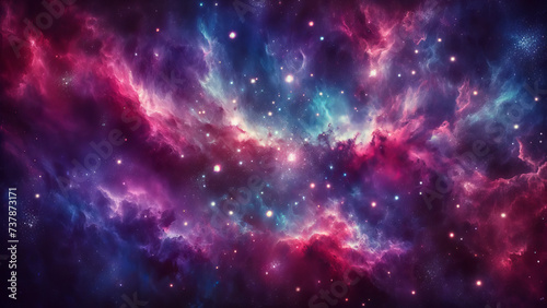 Vibrant Interstellar Nebula Texture with Glittering Stars
