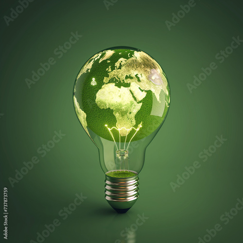 Illuminate your world with this eco-friendly light bulb, featuring a miniature globe inside, serving as a reminder to always shine bright and think globally photo