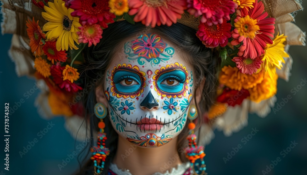Celebrate DÃa de los Muertos with a Vibrant Sugar Skull Makeup Look Generative AI Celebrate DÃa de los Muertos with a Vibrant Sugar Skull Makeup Look Generative AI