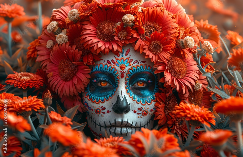 Calavera Catrina with a Flower Crown A Spicy and Colorful Tribute to the Day of the Dead Generative AI