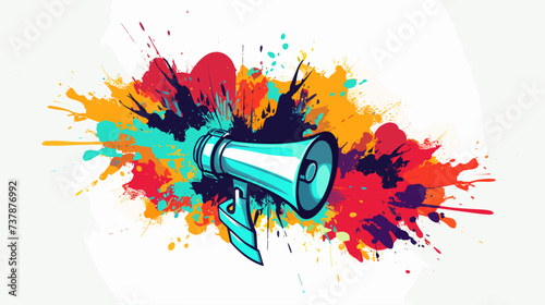 Abstract megaphone with soundwaves symbolizing loud and effective advertising. simple Vector art