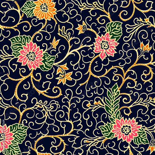 traditional batik floral motif texture