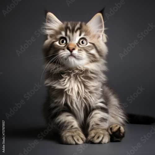 A Kitten Sitting and Looking Curious