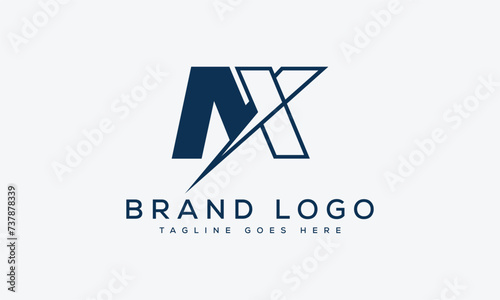 letter NX logo design vector template design for brand. photo