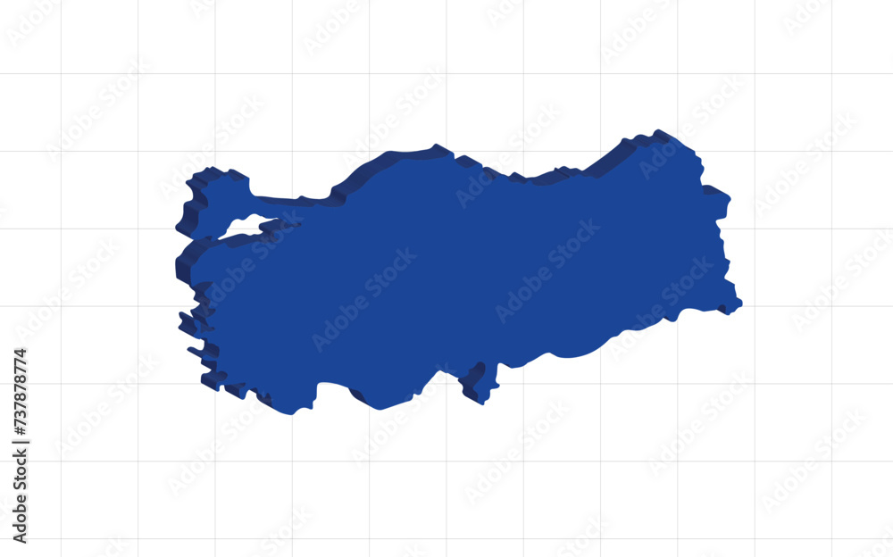 3d vector illustration of turkey map