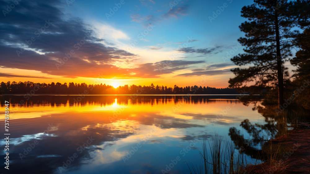 Blue and yellow Sunset