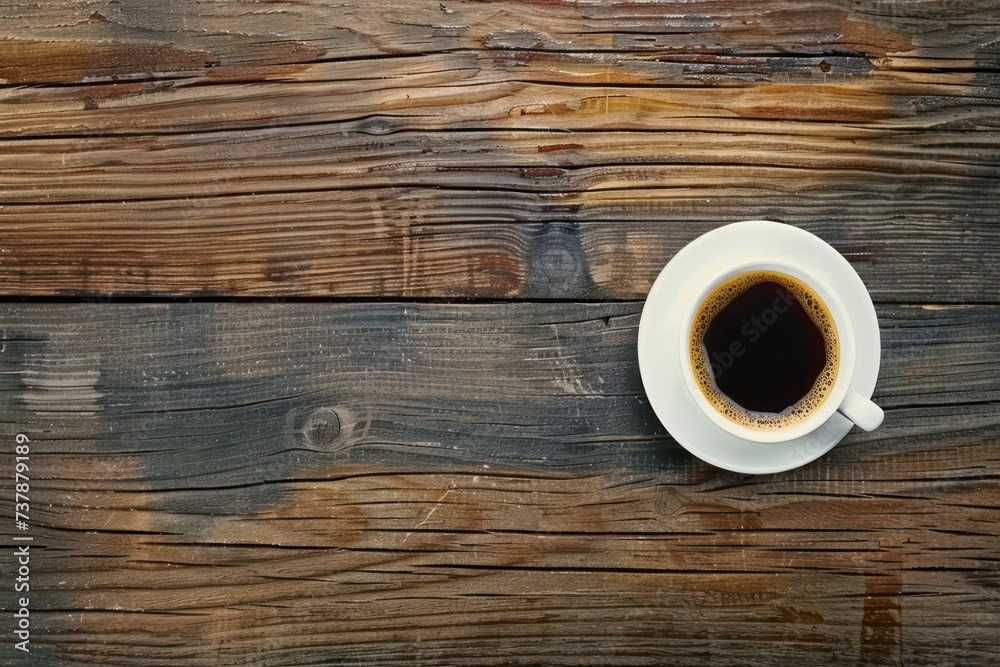 Steaming cup of coffee rich aroma emanating from white porcelain gracefully resting on rustic wooden table symbol of fresh start dark robust espresso contrasts with gentle brown hues of table Steaming cup of coffee rich aroma emanating from white porcelain gracefully resting on rustic wooden table symbol of fresh start dark robust espresso contrasts with gentle brown hues of table