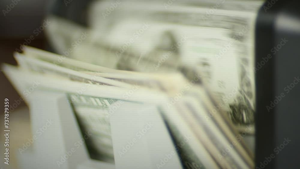 Money counting with old film effect Money counter Payment and bank transactions Financial situation wealth and economy Slow motion
