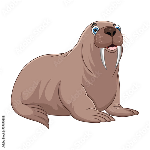 Walrus Cartoon Vector Illustration