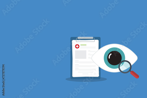 Eyesight medical consultation. Optometry. Eye protection. Ophthalmology vector illustration.	