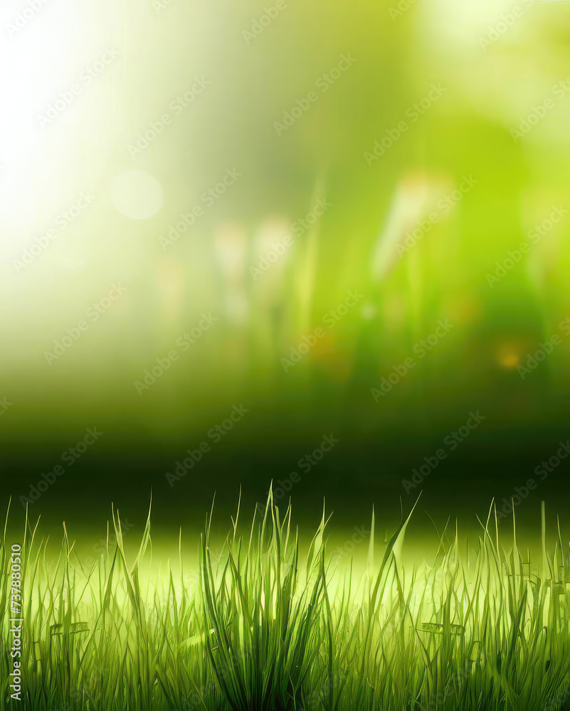 Spring or summer with grass field and natural green background Spring or summer with grass field and natural green background