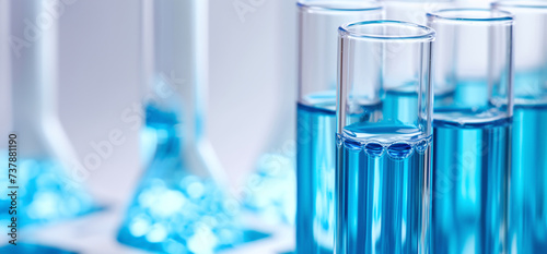 Blue Hues: Test Tubes in a Modern Lab Setting