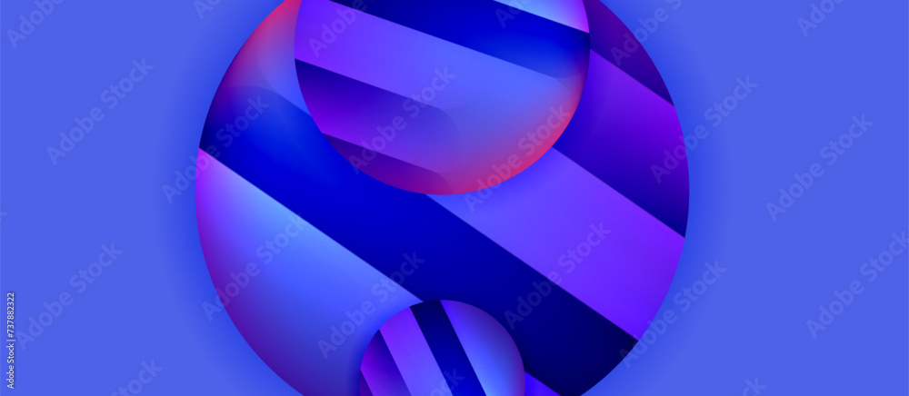 Fototapeta premium Glossy metal glowing circles geometric background. Minimal abstract composition. Vector illustration For Wallpaper, Banner, Background, Card, Book Illustration, landing page