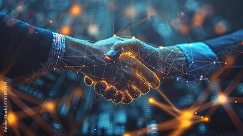Digital handshake across global network lines sym