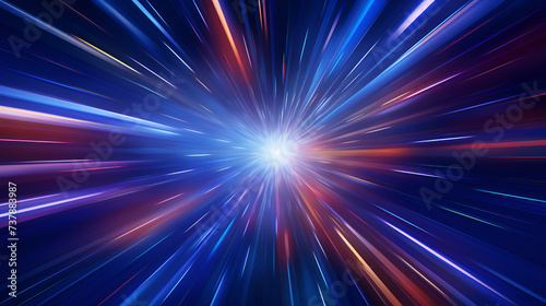 An Abstract Portal Tunnel Featuring Glowing Pink and Blue Neon Waves, High-Speed Moving Lines, and Dazzling Bokeh Lights Generative ai,A vibrant star burst against a dramatic black backdrop,abstract

