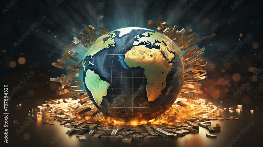 Currency war business and global economy concept