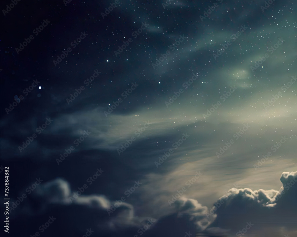 Night sky with stars and clouds shot