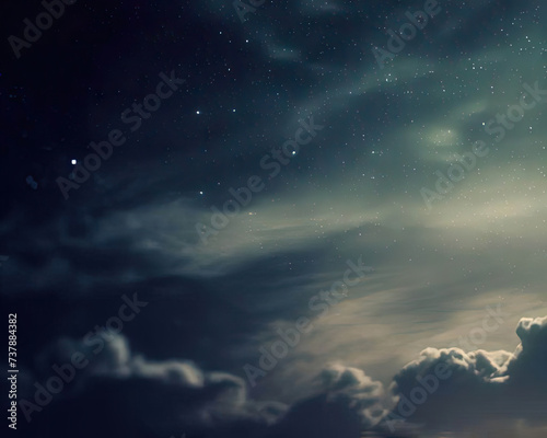 Night sky with stars and clouds shot