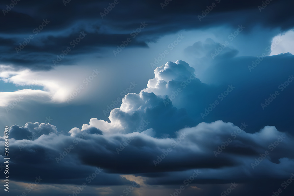 A Plane Flying Through a Cloudy Blue Sky A Plane Flying Through a Cloudy Blue Sky