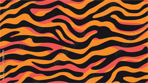 Seamless texture of zebra skin. Vector tiger stripes pattern artwork. Concept style. Tiger background. Seamless zebra stripe print for clothing or print.